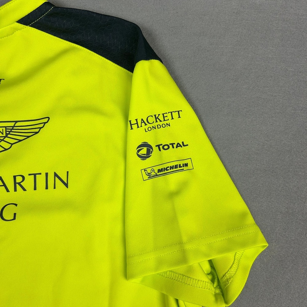 Hackett Aston Martin Racing Team Polo Shirt Womens XL Neon Green - Picture 9 of 12